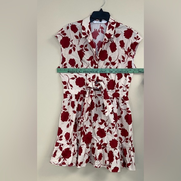 Goelia Rose Print Knotted Women Mini Dress - Picture 2 of 8